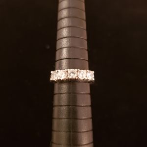 Five Stone Diamonique  Sterling Anniversary Band